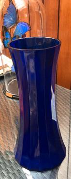 Mooie blauwe vaas, Minder dan 50 cm, Glas, Blauw, Gebruikt