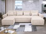 En Promotion Canapé EVA U en Velours Cotelé. Produit Neuf, 75 tot 100 cm, Ophalen of Verzenden, Stof, 300 cm of meer