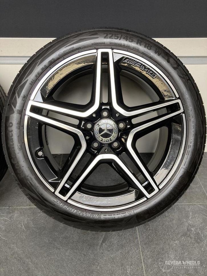 18” orig Mercedes A W177 AMG Night edition velgen + banden, Auto-onderdelen, Banden en Velgen, Banden en Velgen, Zomerbanden, 18 inch