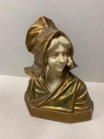 Ancien Buste en plâtre doré 1900 très bon état. H 30cm, Antiquités & Art