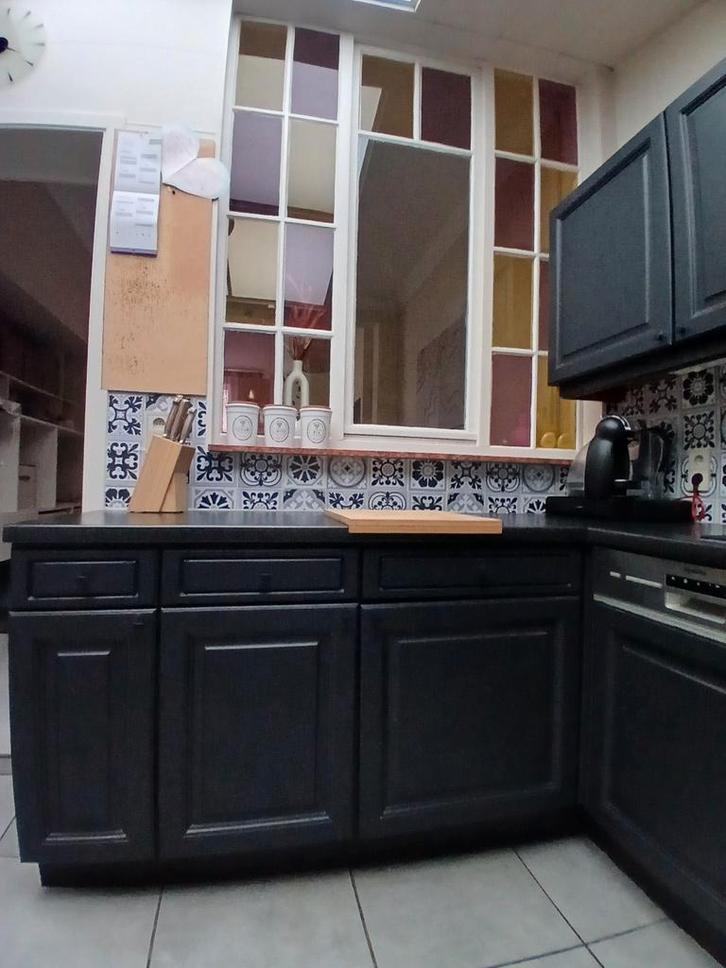 Massief houten keuken - antraciet, Huis en Inrichting, Keuken | Complete keukens, Ophalen