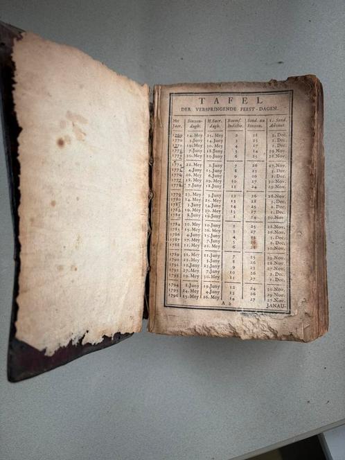 Tafel der Verspringende Feest-Dagen, antiek, boek, bijbel, Antiek en Kunst, Antiek | Boeken en Manuscripten, Verzenden