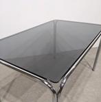 Glazen/chromen eettafel uit de jaren 70, Huis en Inrichting, Ophalen, Glas