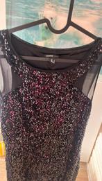 Robe noire paillettes neuve M mango, Neuf