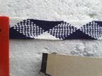 galon - ganze de laine 25 mm bleu marine et blanc G2557, Hobby & Loisirs créatifs, Couture & Fournitures, Enlèvement ou Envoi