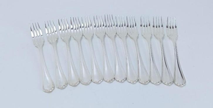 zilver CHRISTOFLE Spatours 12 vorken 18,5 cm, Antiek en Kunst, Antiek | Bestek, Ophalen of Verzenden