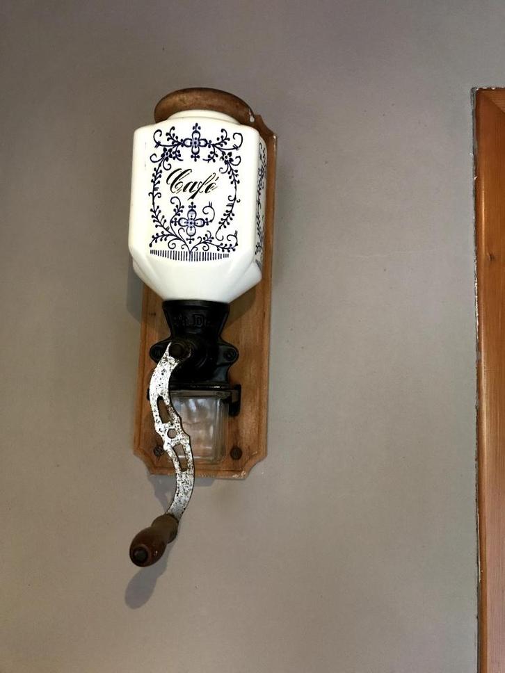 Vintage Koffiemolen – Mooi voor aan de Muur!, Antiek en Kunst, Antiek | Porselein, Ophalen of Verzenden