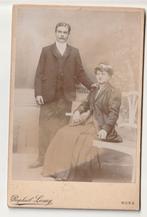 Photo Cabinet couple dame assise Raphaël LAMY Mons, Verzenden, Gebruikt, Overige onderwerpen, Foto
