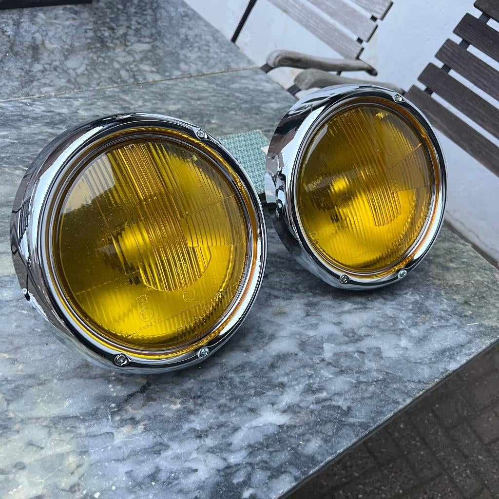 VW Kever Hella gele koplampenset 1968 -> type 3 t181, Auto diversen, Auto-accessoires, Gebruikt, Ophalen of Verzenden