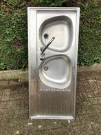 inox spoelbak, Ophalen, Gebruikt, 100 tot 150 cm, Minder dan 100 cm
