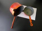 LOT de 2 Anciens poelons émaillé orange, Enlèvement ou Envoi