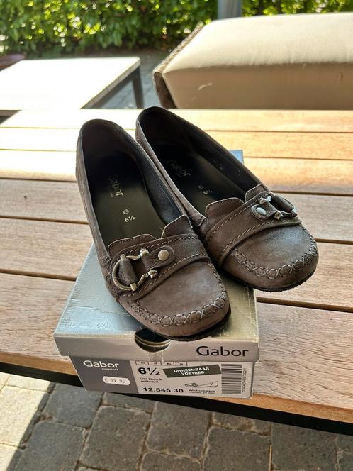 Gabor grijze lage instap muiltjes-moccasins €5,00, Kleding | Heren, Schoenen, Zo goed als nieuw, Espadrilles of Moccasins, Overige kleuren
