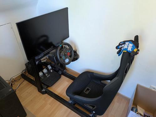 Race-Simulatierig met echte LTEC racestoel + accessoires., Games en Spelcomputers, Spelcomputers | Overige Accessoires, Zo goed als nieuw