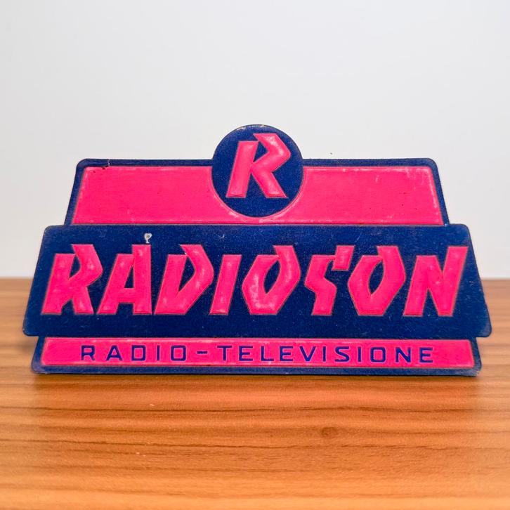 RECLAMEBORD RADIO TV RADIOSON ORIGINEEL VINTAGE JAREN ’60, Verzamelen, Merken en Reclamevoorwerpen, Gebruikt, Reclamebord, Verzenden