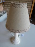 nachtlamp tafellamp verlichting beige linnen lampenkap, Minder dan 50 cm, Rustiek, Ophalen of Verzenden, Zo goed als nieuw