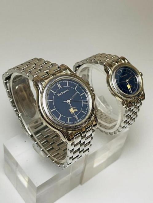 Burberrys heren+dames horloge set, Handtassen en Accessoires, Horloges | Antiek, Staal, Onbekend, Ophalen of Verzenden