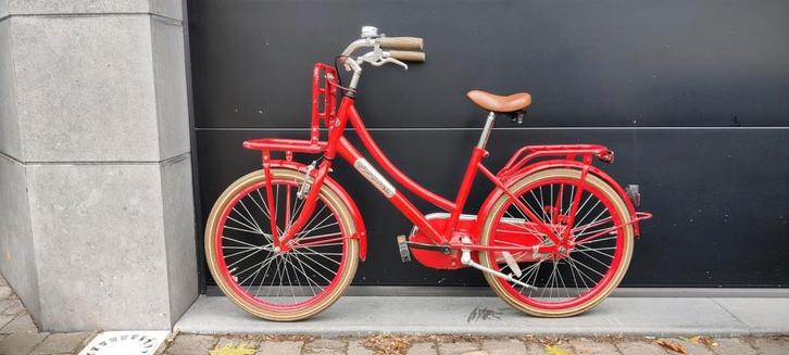 Popal meisjesfiets met bagagerek - 22 inch, Fietsen en Brommers, Fietsen | Meisjes, Gebruikt, Handrem, Ophalen
