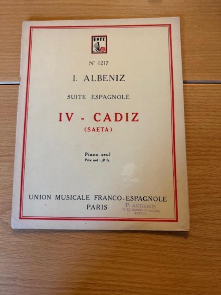 Albeniz pianopartituur, Boeken, Muziek, Gelezen, Algemeen, Ophalen of Verzenden