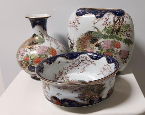 Shibata chinaware set van 3, Antiquités & Art, Antiquités | Porcelaine, Enlèvement