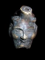 Oude brons sacral aquamanile ritual waterfles baardemankruik, Antiek en Kunst, Ophalen, Brons