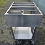 RVS trolley voor 8 rvs bakken, Ophalen