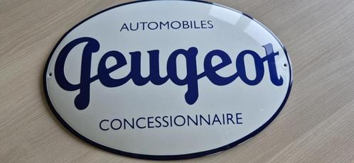 Plaque émaillée Peugeot 50 cm bombée, Verzamelen, Merken en Reclamevoorwerpen, Ophalen of Verzenden