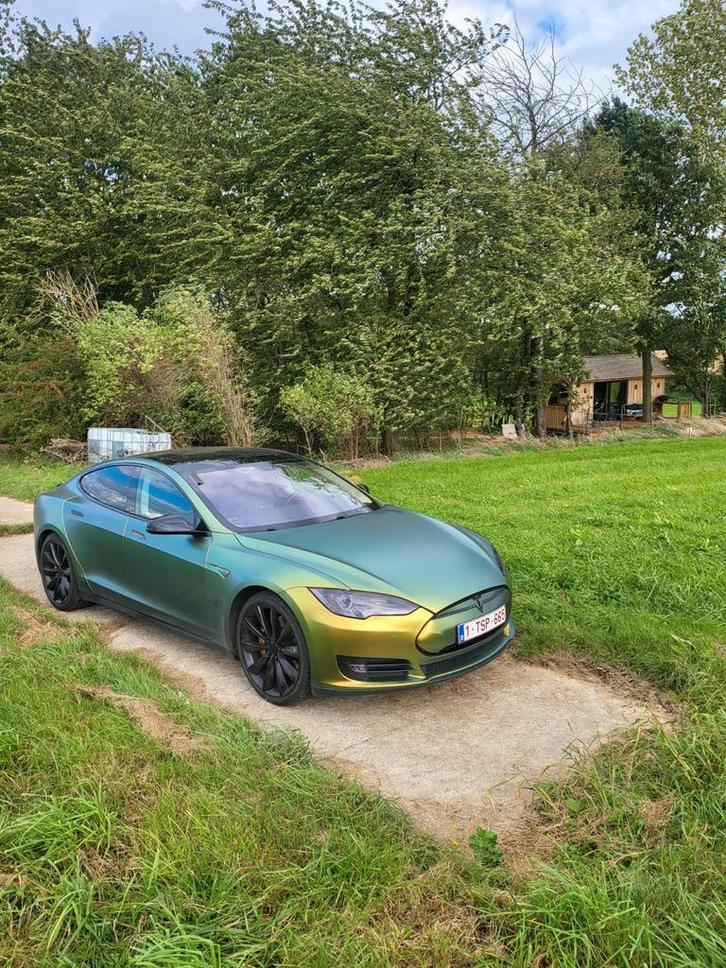 TESLA S 85D SUPERCHARGER GRATIS ZONNEDAK, Auto's, Tesla, Particulier, Achteruitrijcamera, Adaptive Cruise Control, Airconditioning