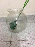Ronde en vierkante visbokaal met schepnet., Dieren en Toebehoren, Vissen | Aquaria en Toebehoren, Ophalen, Gebruikt