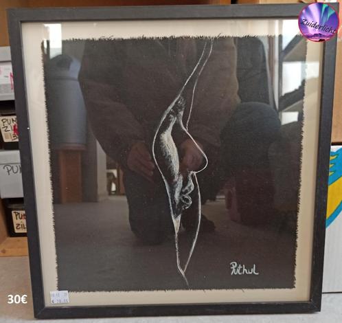 Prachtig ingekaderde tekening van Puthul, Antiek en Kunst, Kunst | Tekeningen en Fotografie, Ophalen