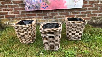 Rieten bloemmandjes beschikbaar voor biedingen