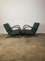 Paar vintage art deco Halabala H-269 fauteuils, Huis en Inrichting, Ophalen