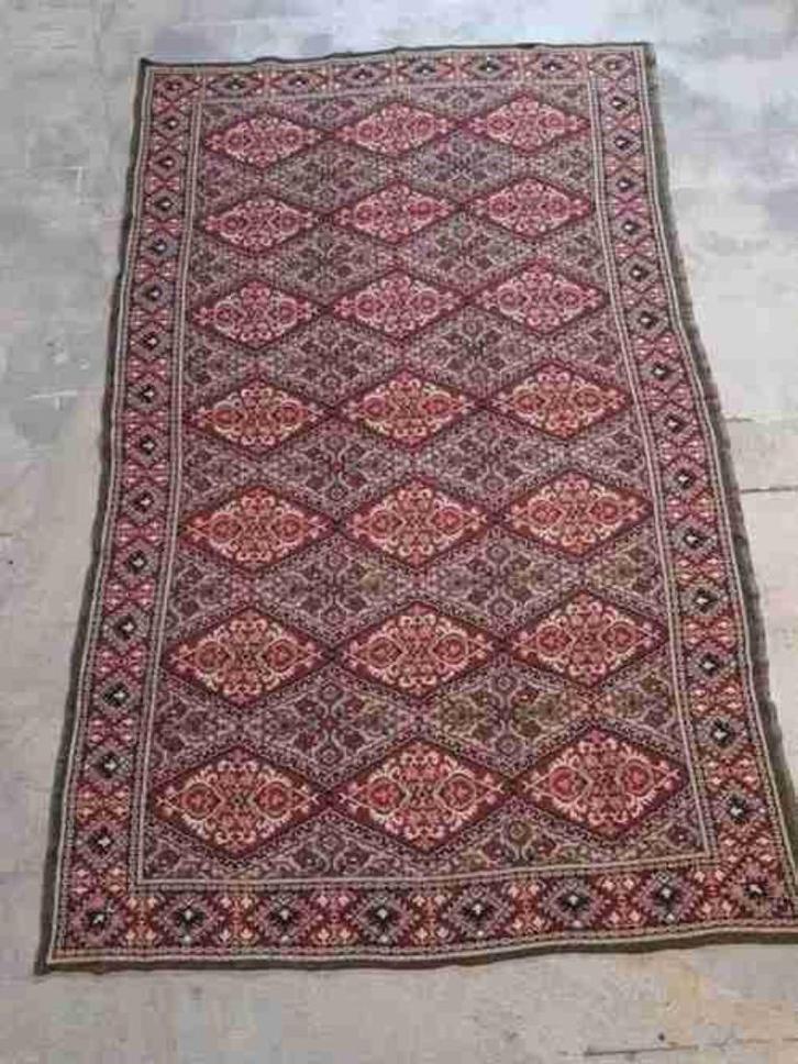 Grandfoulard picknickkleed rood groen beige 193/124, Huis en Inrichting, Woonaccessoires | Plaids en Woondekens, Zo goed als nieuw