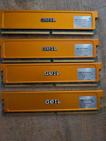 4x GEIL 1GB DDR2 RAM – Totaal 4GB beschikbaar voor biedingen
