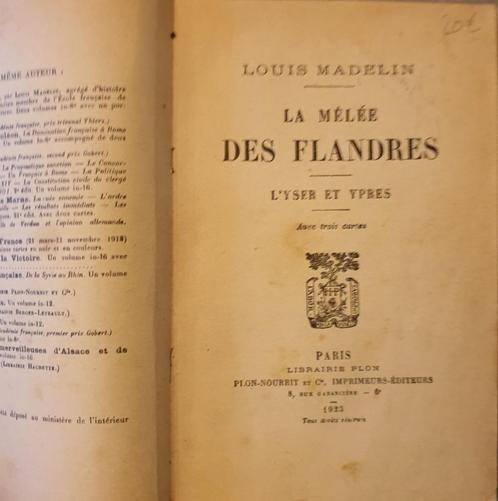 (1914 FLANDRE) La Mêlée des Flandres. L’Yser et Ypres., Livres, Guerre & Militaire, Utilisé, Enlèvement ou Envoi