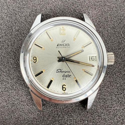 Enicar Sherpa Date 33 horloge - Automaat, Handtassen en Accessoires, Horloges | Heren, Zo goed als nieuw, Polshorloge, Overige merken