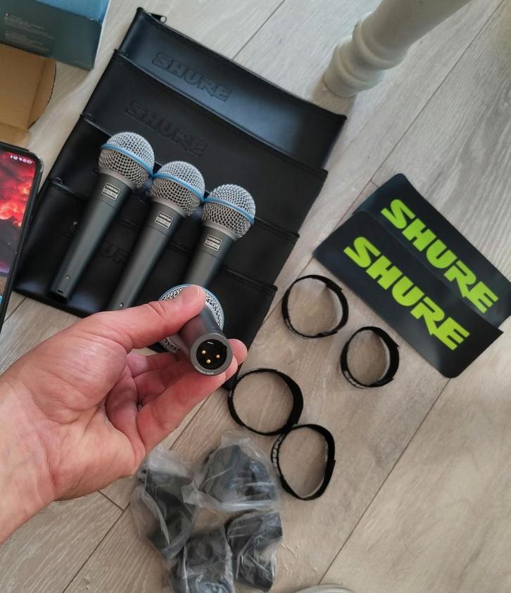4 x Shure Beta 58A dynamische microfoon, Muziek en Instrumenten, Instrumenten | Toebehoren, Nieuw, Ophalen of Verzenden