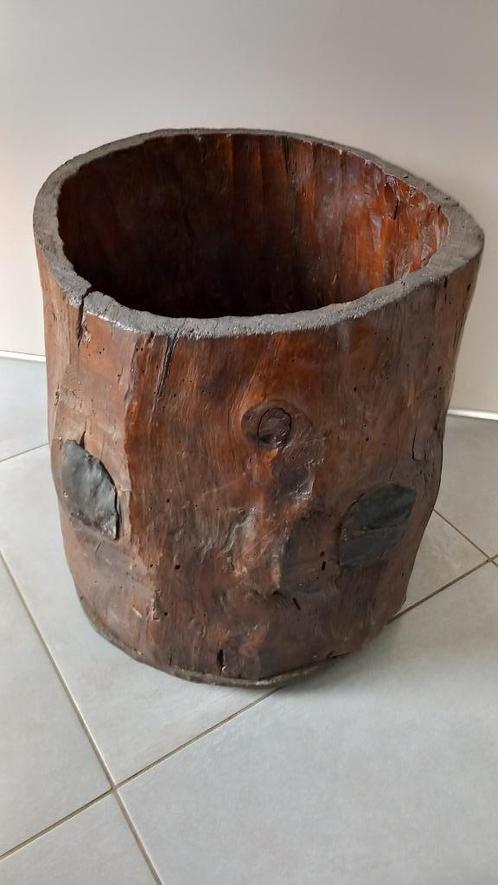 Oude houten pot Valle d'Aosta Italië volkskunst, Antiek en Kunst, Curiosa en Brocante, Ophalen
