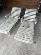 2 chaises longue de jardin, Jardin & Terrasse, Chaises longues, Enlèvement ou Envoi, Utilisé, Plastique, Réglable
