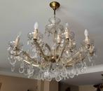 Lustre en Cristal de Bohême 10 Bras 15 Lampes, Maison & Meubles, Enlèvement, Comme neuf, Cristal de bohème