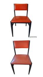 Twee retro vintage oranje stoelen LOT €22 samen!, Ophalen