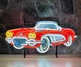 Chevrolet Corvette C1 decoratie neon lamp, Collections, Marques & Objets publicitaires, Neuf, Table lumineuse ou lampe (néon)