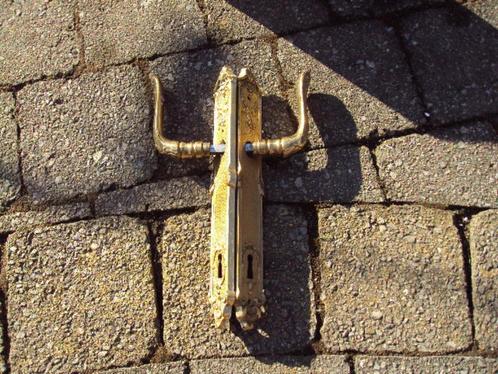 bronzen  of geel koper deurhandvatten, Huis en Inrichting, Overige Huis en Inrichting, Gebruikt, Ophalen