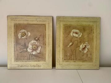 2 canvassen met klaprozen met authenticiteitsbewijs 53 x 63 beschikbaar voor biedingen