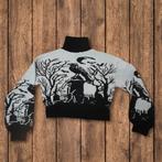 Zwart‑Witte Gebreide Trui – Grafisch Design – Maat S (EU 36), Neuf, Enlèvement ou Envoi, Taille 36 (S), Aesthetic