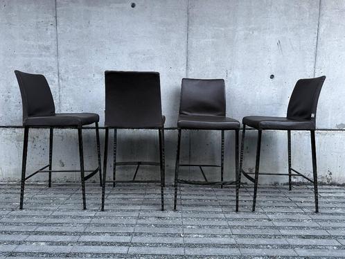 4x Jori Perla (Barstoel), Huis en Inrichting, Stoelen, Zo goed als nieuw, Vier, Leer, Bruin, Ophalen