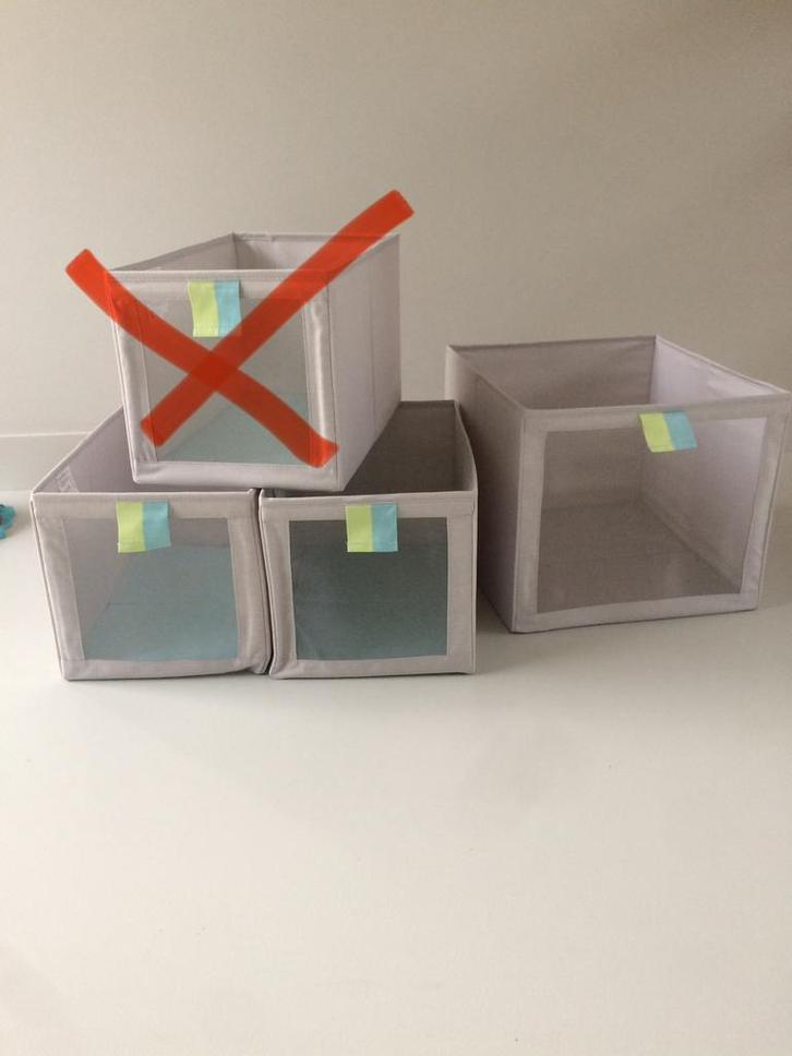 IKEA opbergboxen, Huis en Inrichting, Woonaccessoires | Schalen en Manden, Gebruikt, Mand, Vierkant, Kunststof, Ophalen of Verzenden