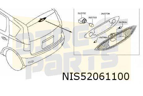 Nissan Note (12/10-) derde remlicht Origineel! 265905U80C, Auto-onderdelen, Verlichting, Nissan, Nieuw, Verzenden