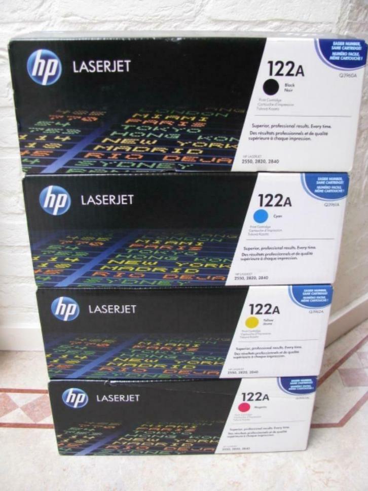 4 toners HP Q3960A-Q3961A-Q3962A-Q3963A HP 2550-2820-2840, Computers en Software, Printerbenodigdheden, Ophalen of Verzenden