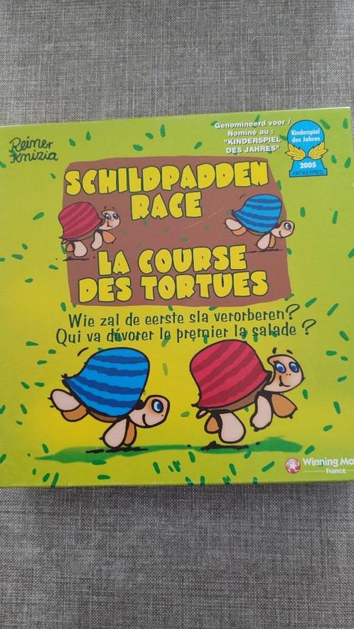 Schildpaddenrace, Hobby en Vrije tijd, Gezelschapsspellen | Bordspellen, Zo goed als nieuw, Een of twee spelers, Drie of vier spelers