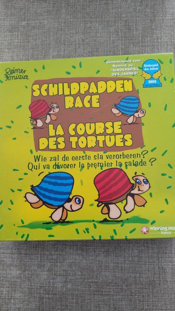 Schildpaddenrace, Hobby en Vrije tijd, Gezelschapsspellen | Bordspellen, Zo goed als nieuw, Een of twee spelers, Drie of vier spelers